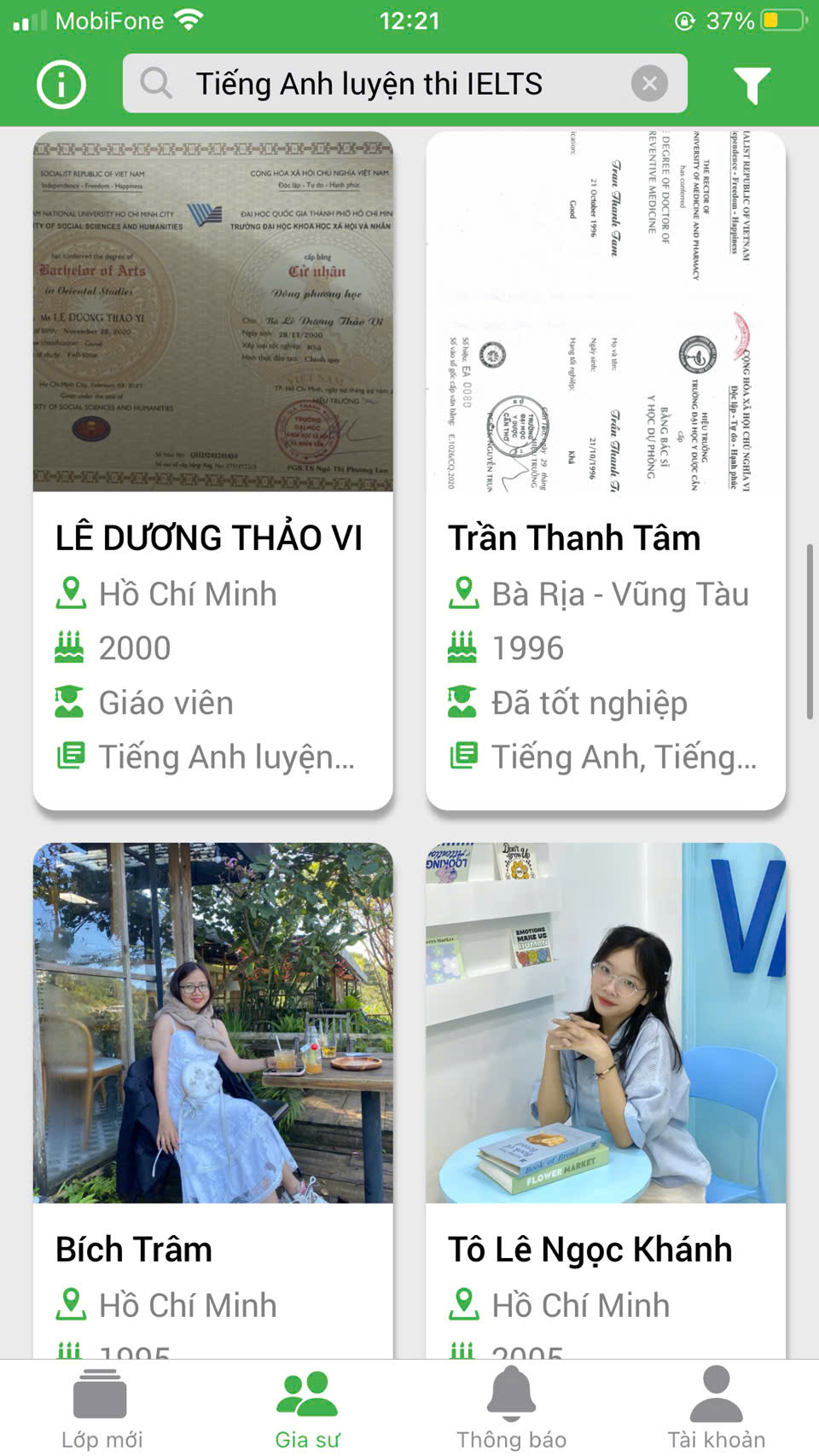 dạy kèm luyện thi ielts